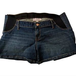 NWOT Under Belly Midi Maternity Jean Shorts